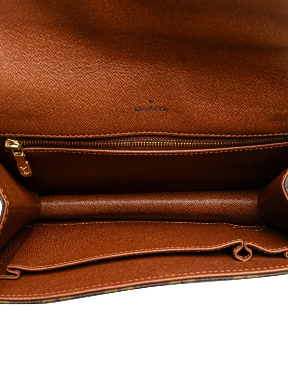 Pre-owned Louis Vuitton 1990 Monogram Pochette Dame Pm Clutch Bag In Brown