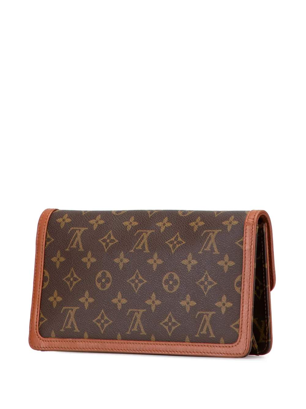 Pre-owned Louis Vuitton 1990 Monogram Pochette Dame Pm Clutch Bag In Brown