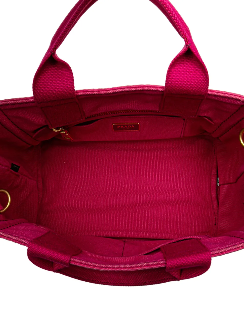 Pre-owned Prada 2013-2025 Small Canvas Canapa Logo Satchel In Pink