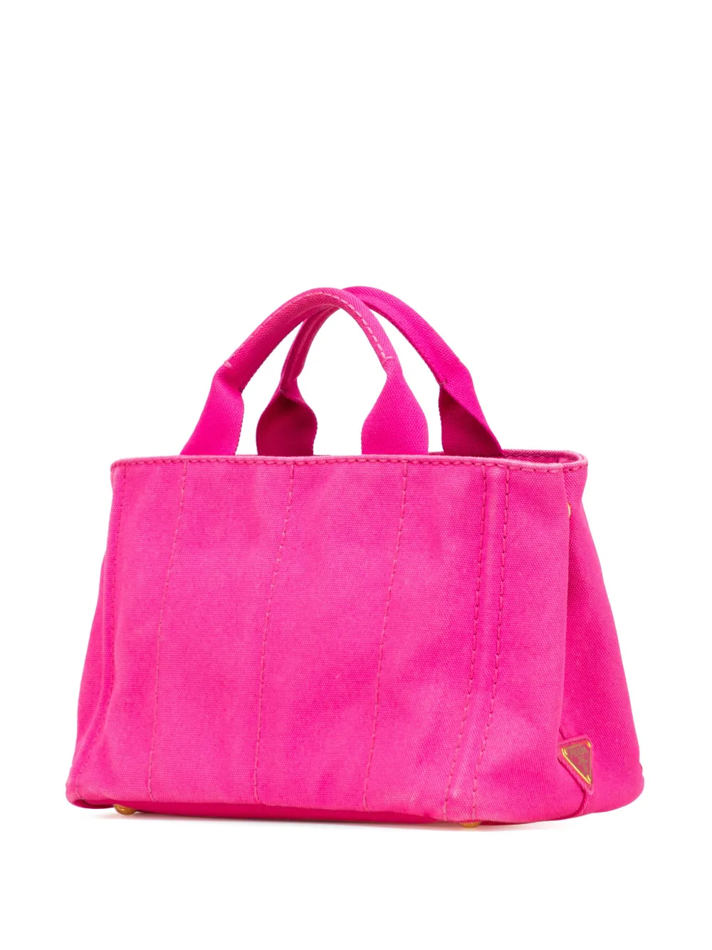 Pre-owned Prada 2013-2025 Small Canvas Canapa Logo Satchel In Pink