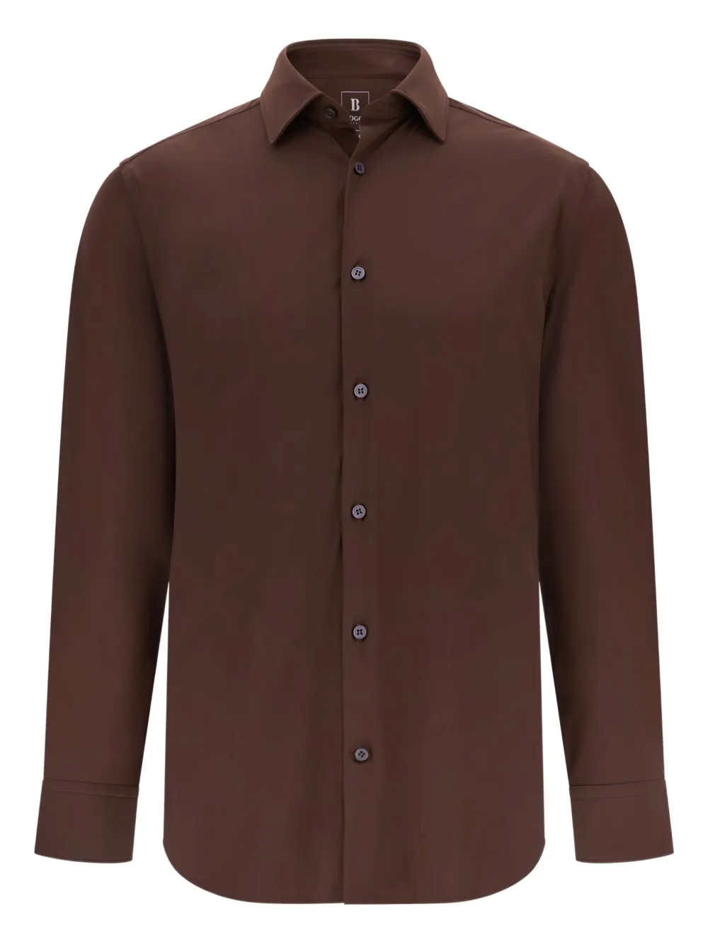 Boggi Milano tokyo-collar stretch-nylon shirt Bruin