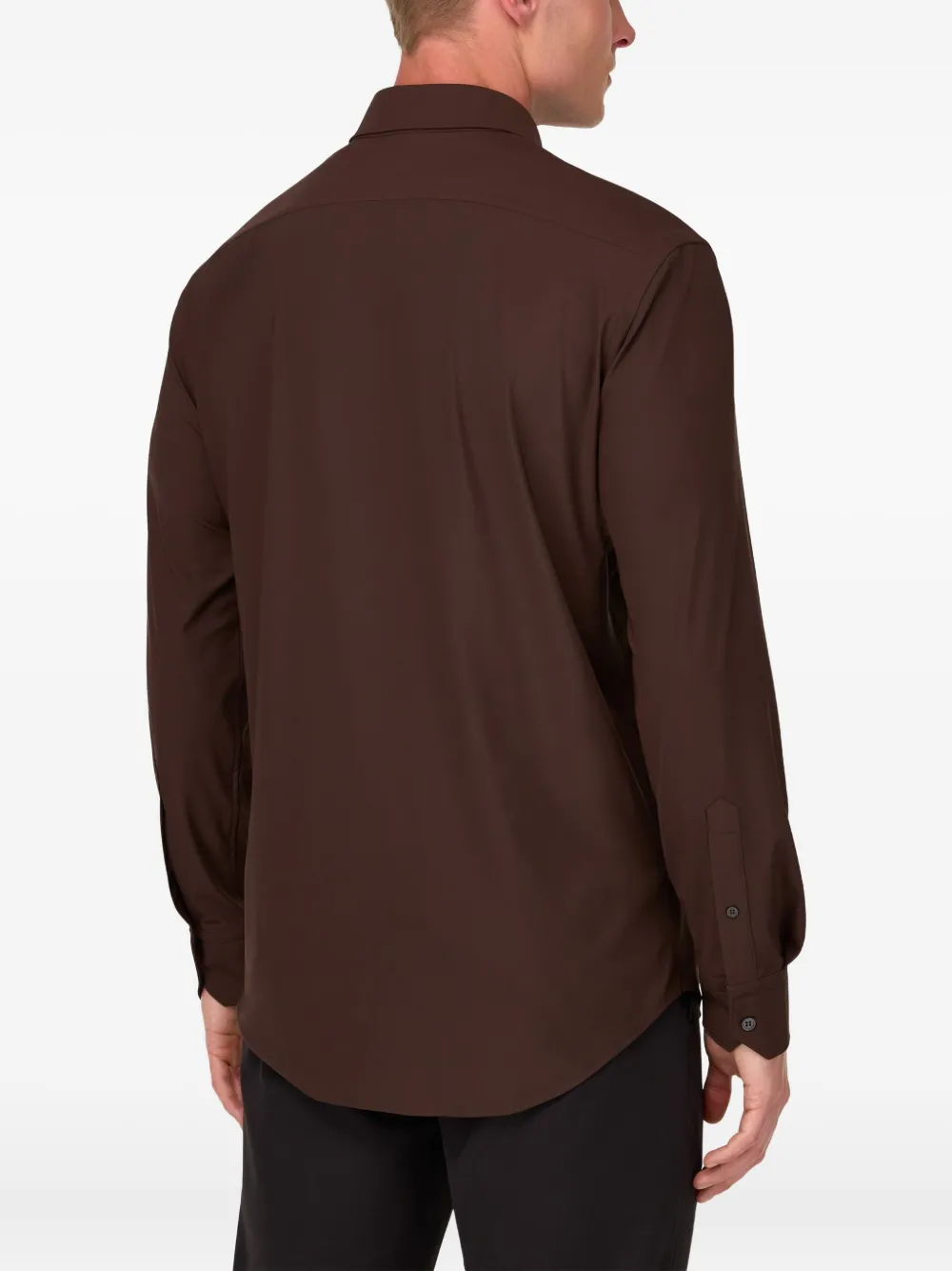 Boggi Milano tokyo-collar stretch-nylon shirt Bruin