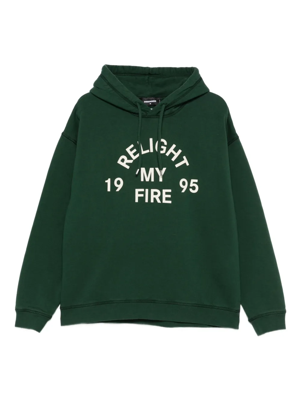 DSQUARED2 graphic-print cotton hoodie | Green | Image 1