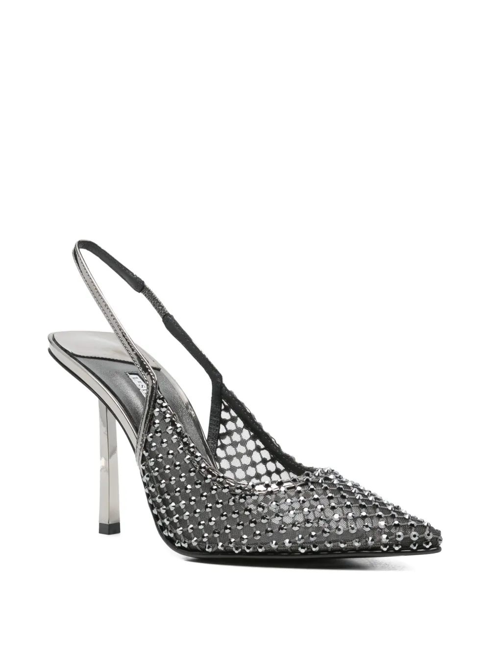 Le Silla 100mm embellished slingback heeled pumps Silver