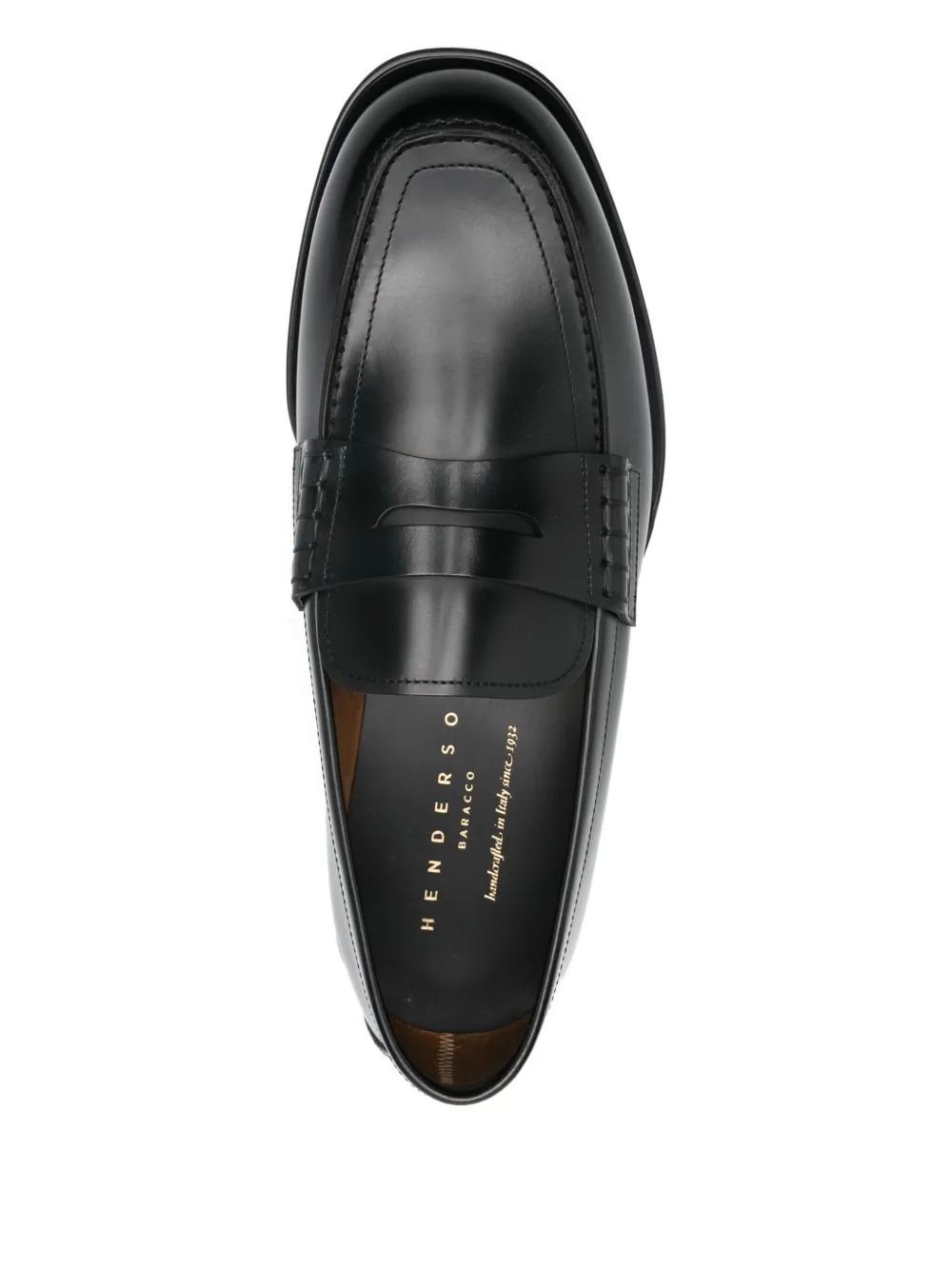 Henderson Baracco penny-strap leather loafers Black