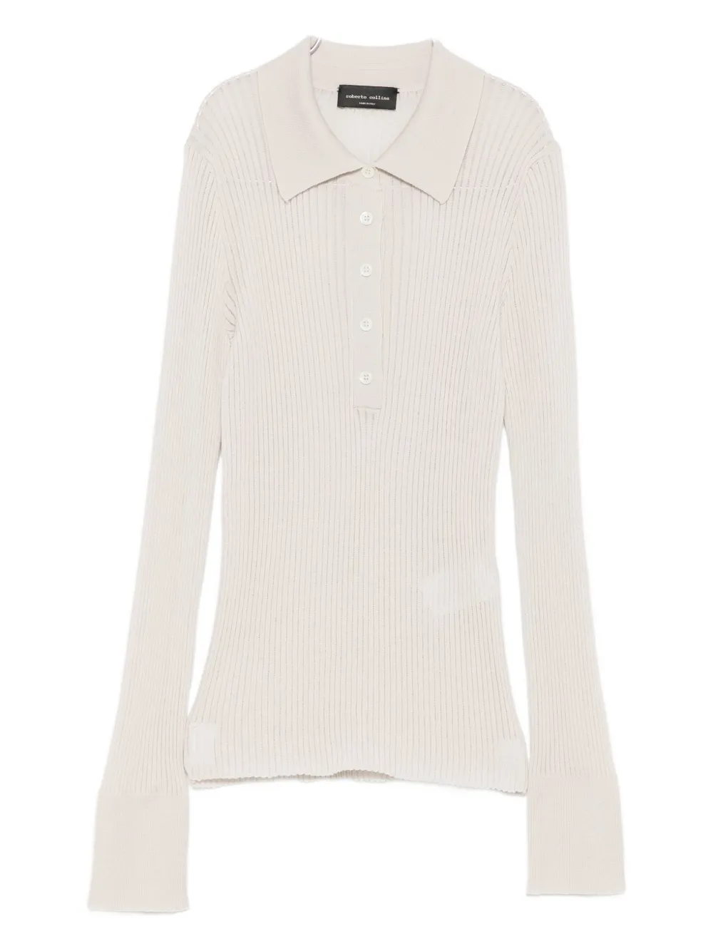 Roberto Collina Ribbed Polo Shirt In Neutral