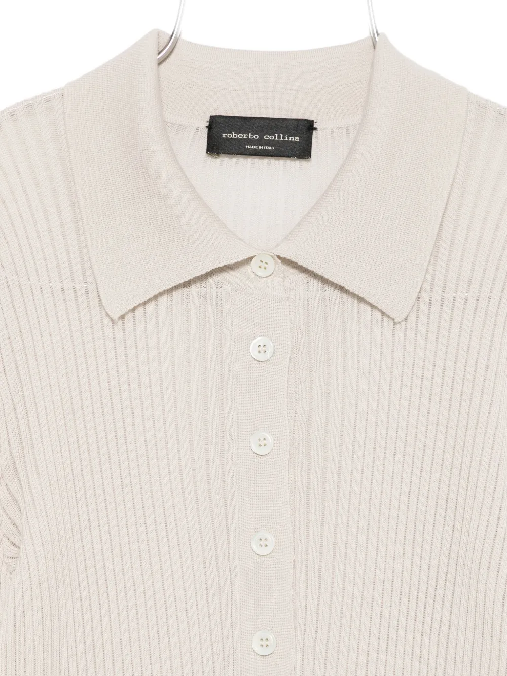 Roberto Collina Ribbed Polo Shirt In Neutral