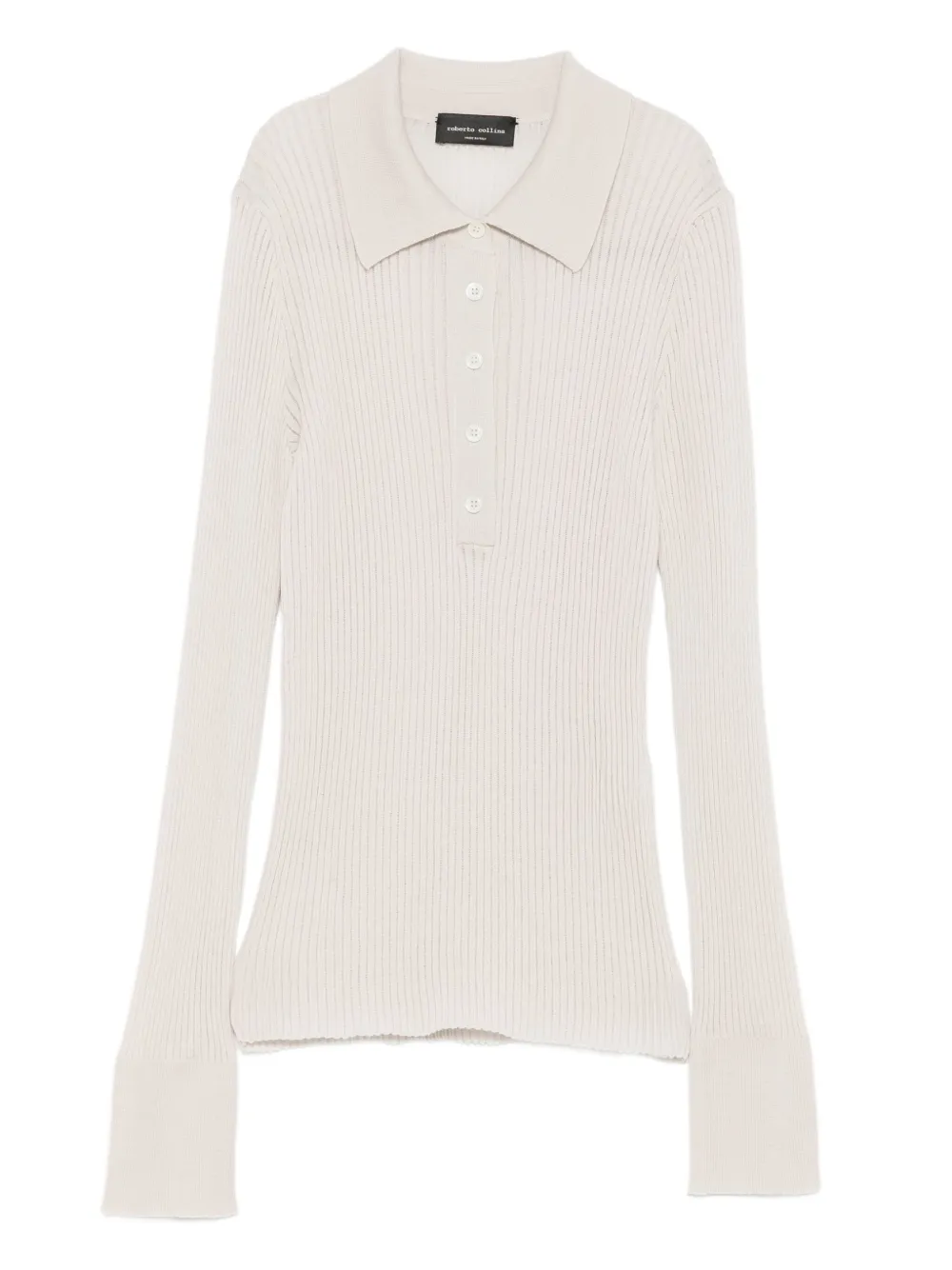 Roberto Collina ribbed polo shirt | Neutrals | Image 1