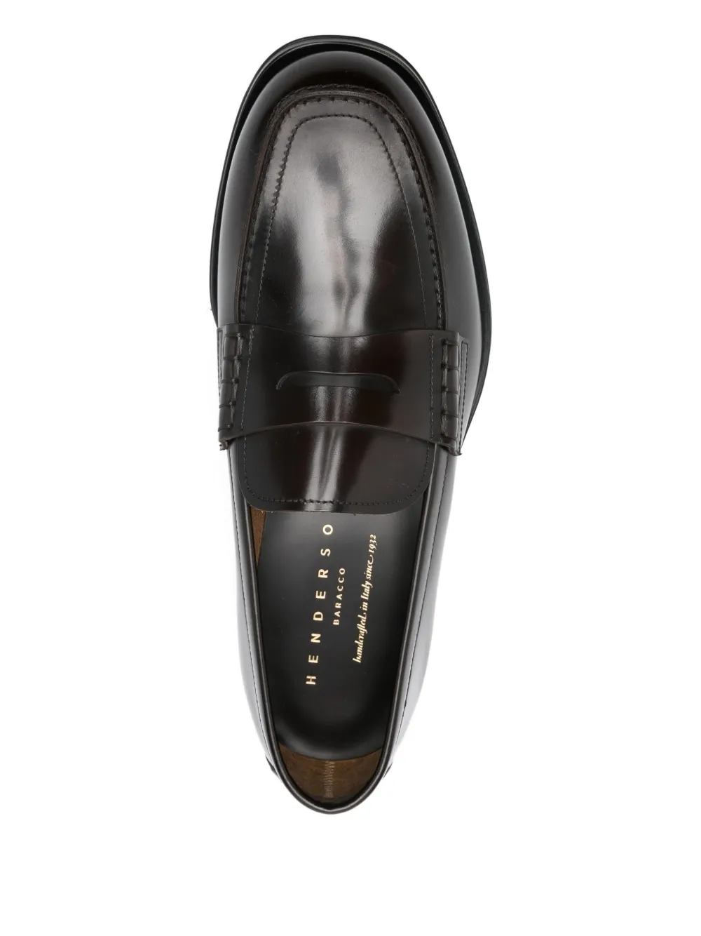 Henderson Baracco penny leather loafers Brown