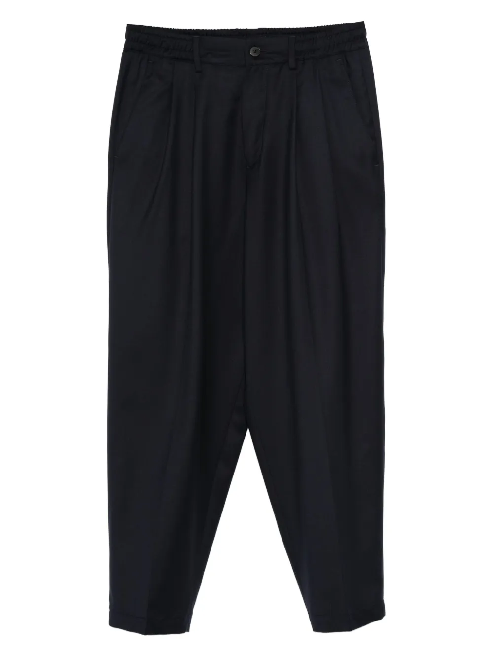 Low Brand pleated elastic-waist trousers | Blue | Image 1