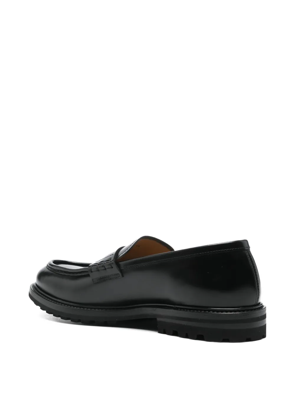 Henderson Baracco penny-strap leather loafers Black