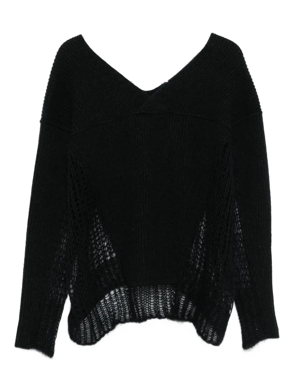 Isabel Benenato V-neck open-knit sweater | Knitted Tops | Image 2