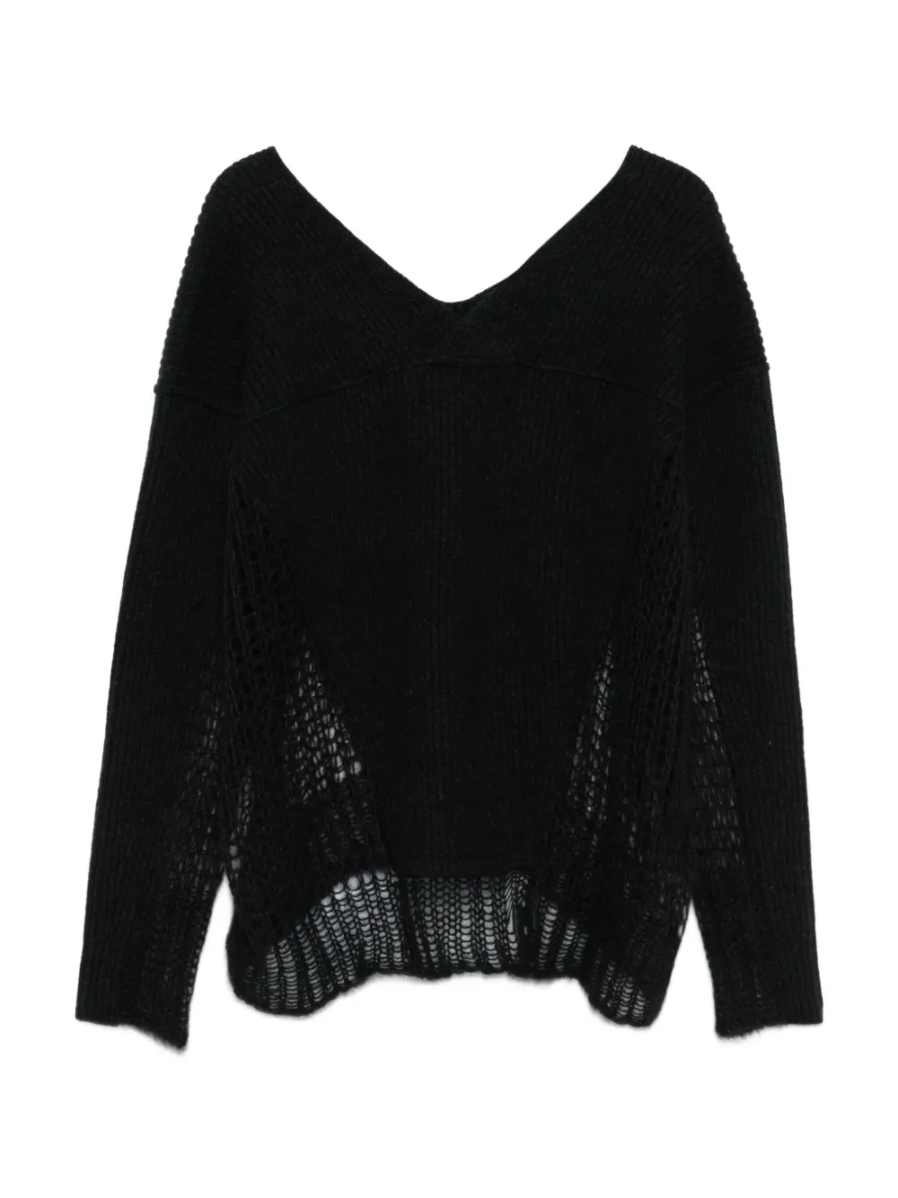 Isabel Benenato suéter de tejido flojo con cuello en V | Tops tejidos | Image 2