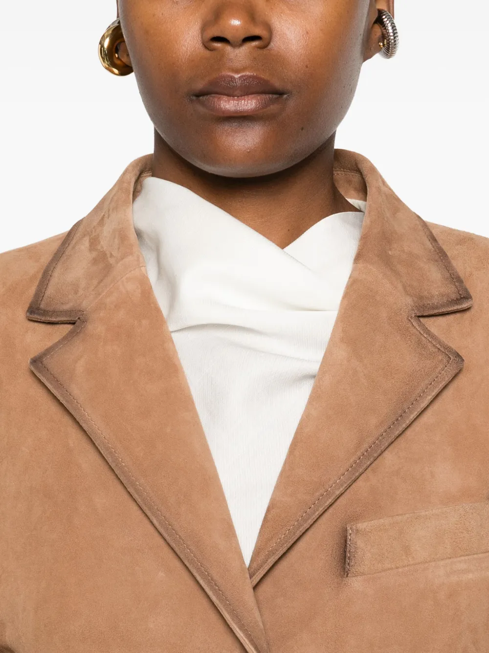 Arma Suède jack met knoopdetail Bruin