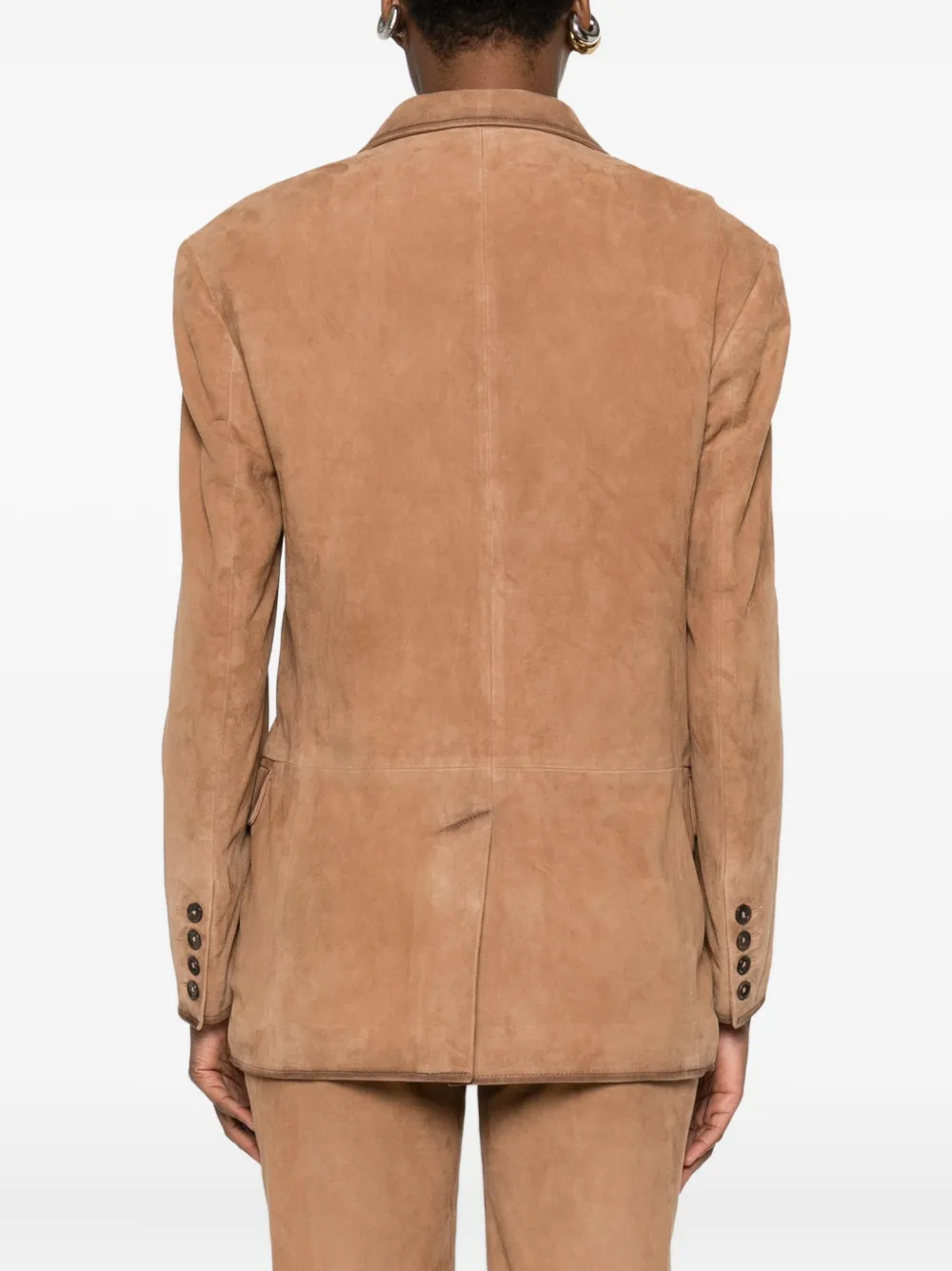 Arma Suède jack met knoopdetail Bruin