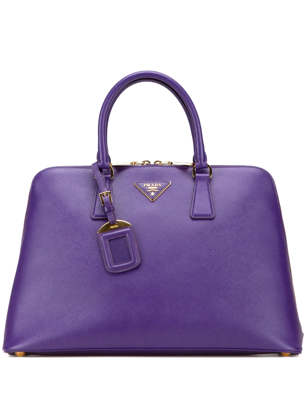 Prada Pre-Owned 2010-2025 ラージ サフィアーノルクス プロムナード サッチェルバッグ - パープル Prada Pre-Owned 2010-2025 ラージ サフィアーノルクス プロムナード サッチェルバッグ - パープル