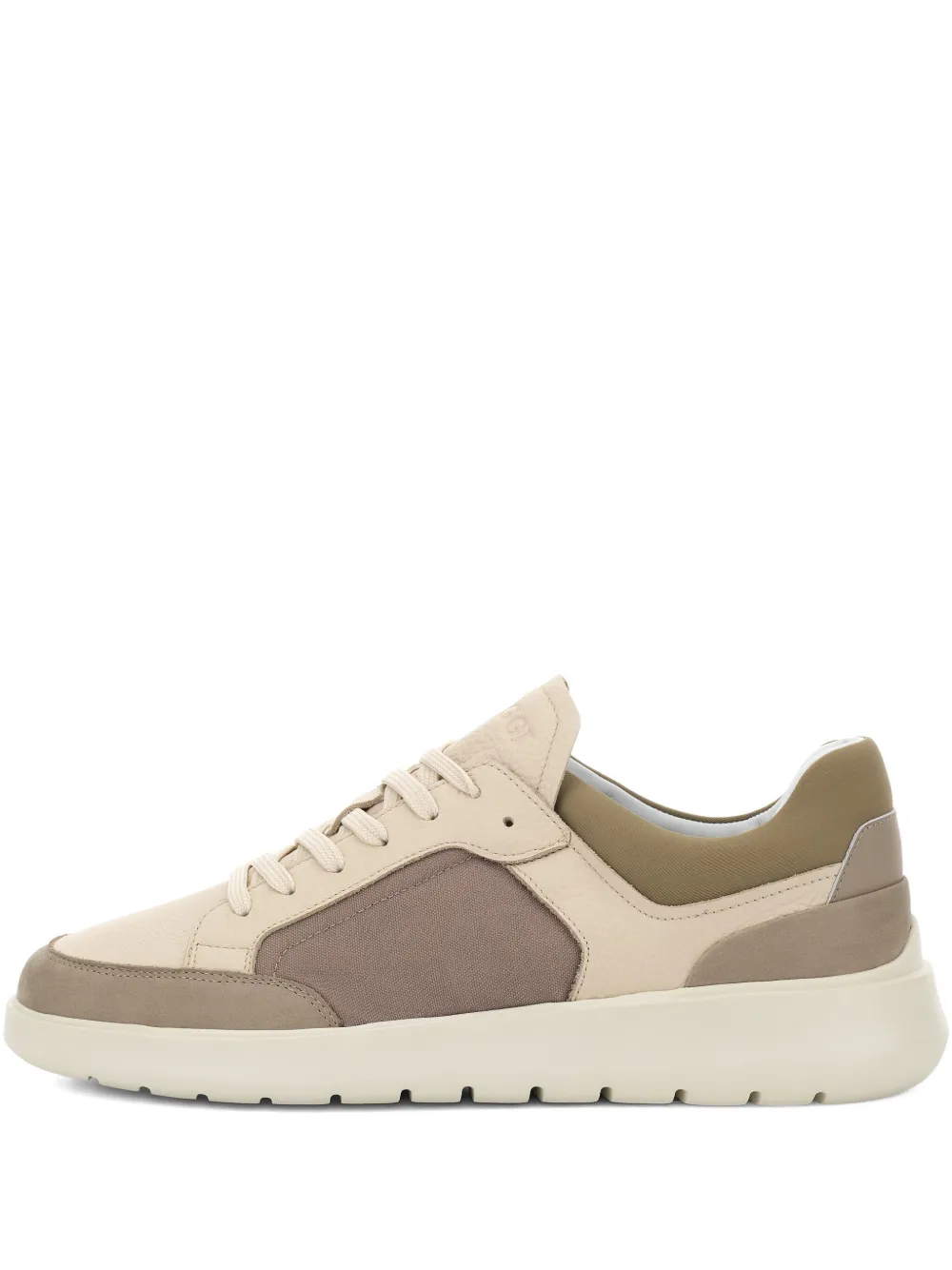 Boggi Milano Nimbus Leather and Technical Fabric Trainers - Marrone