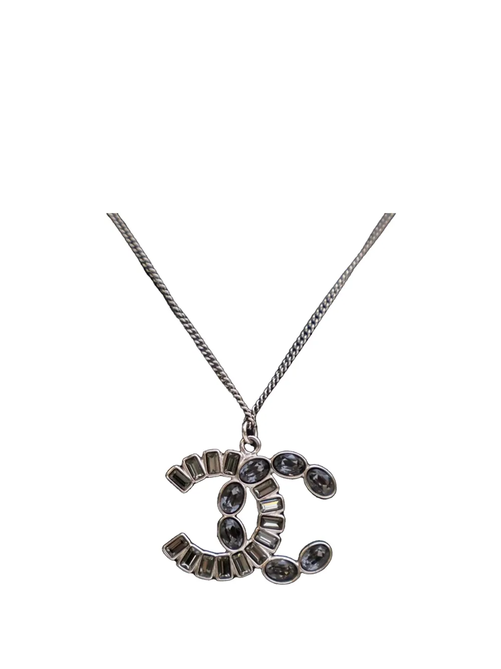 CHANEL Pre-Owned 2010-2025 シルバープレーテッド ココマーク クリスタル ペンダント コスチューム ネックレス - CHANEL Pre-Owned 2010-2025 シルバープレーテッド ココマーク クリスタル ペンダント コスチューム ネックレス -