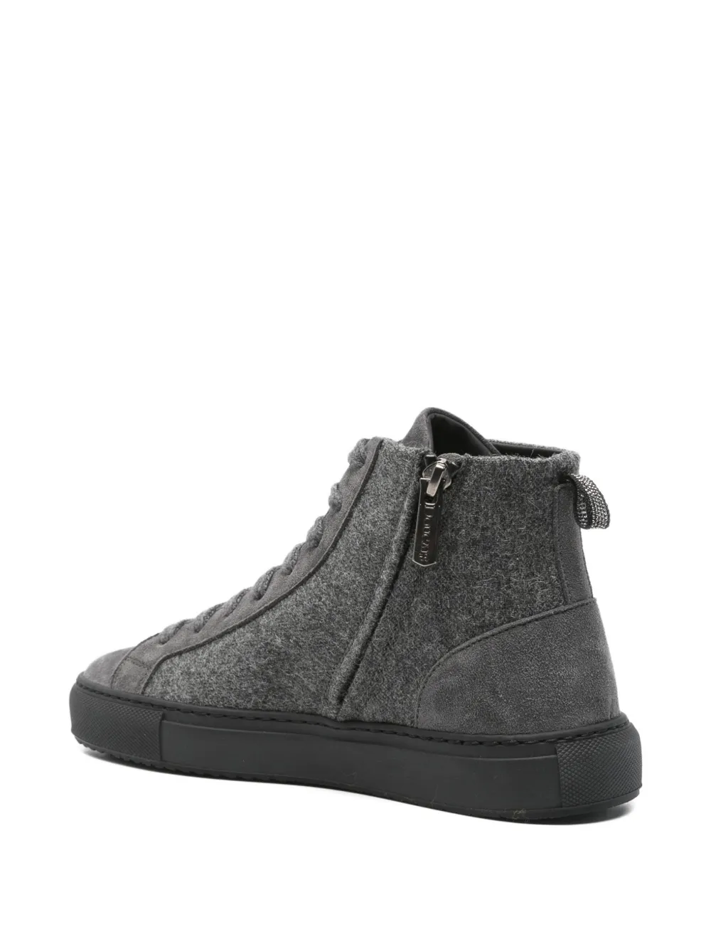 Doucal's suede lace-up sneakers Grey