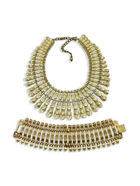 Jennifer Gibson Jewellery 1960s Cleopatra gold-plated necklace and bracelet set