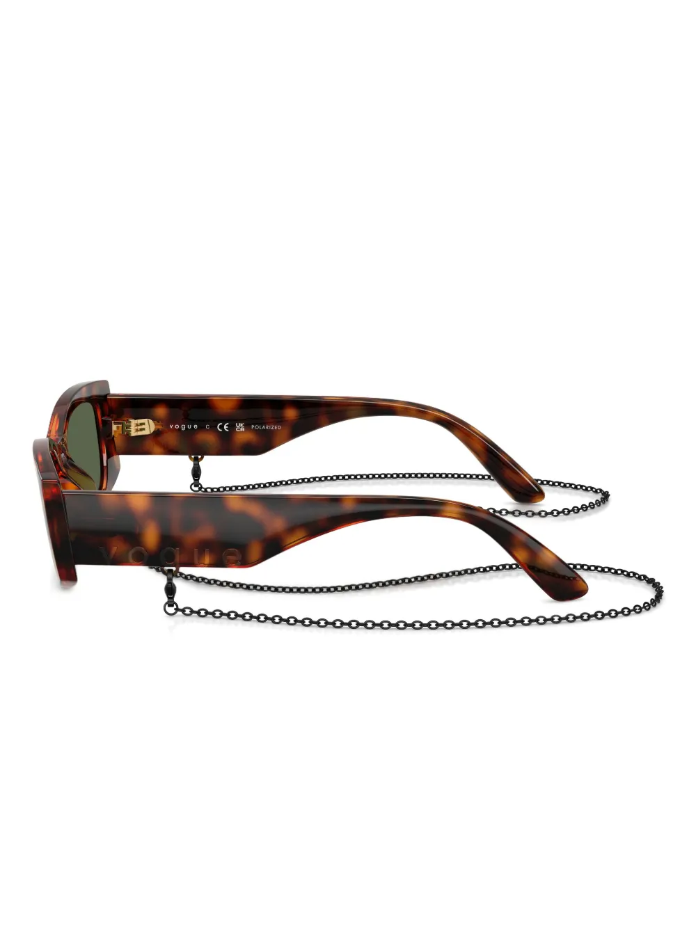 Vogue Eyewear Zonnebril met rechthoekig montuur en kettingdetail Bruin