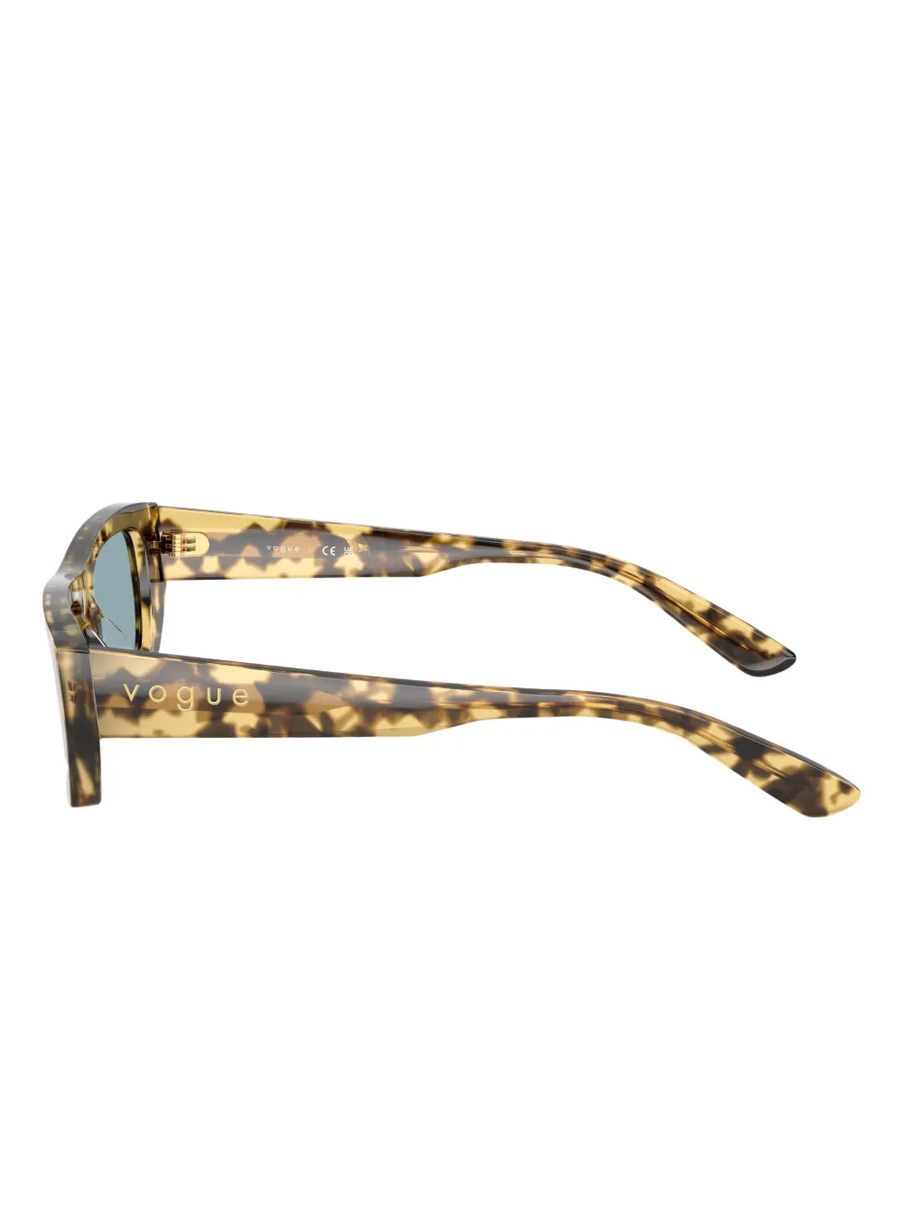 Vogue Eyewear Zonnebril met rechthoekig montuur en schildpadschild-effect Bruin