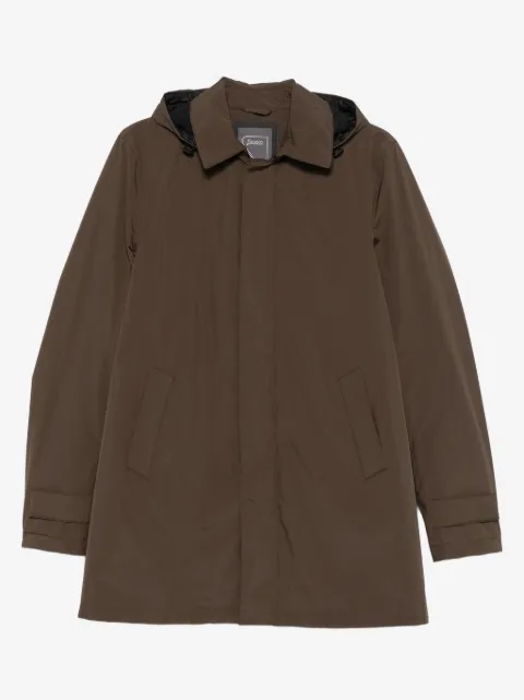 Herno hooded concealed-zip coat