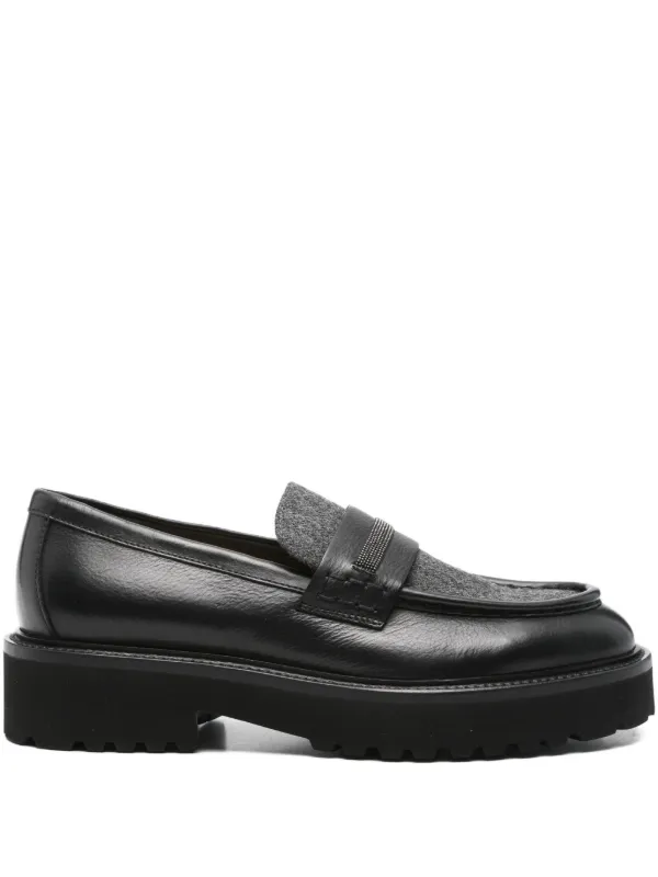Doucal's Bermeo Penny-slot Loafers in Black