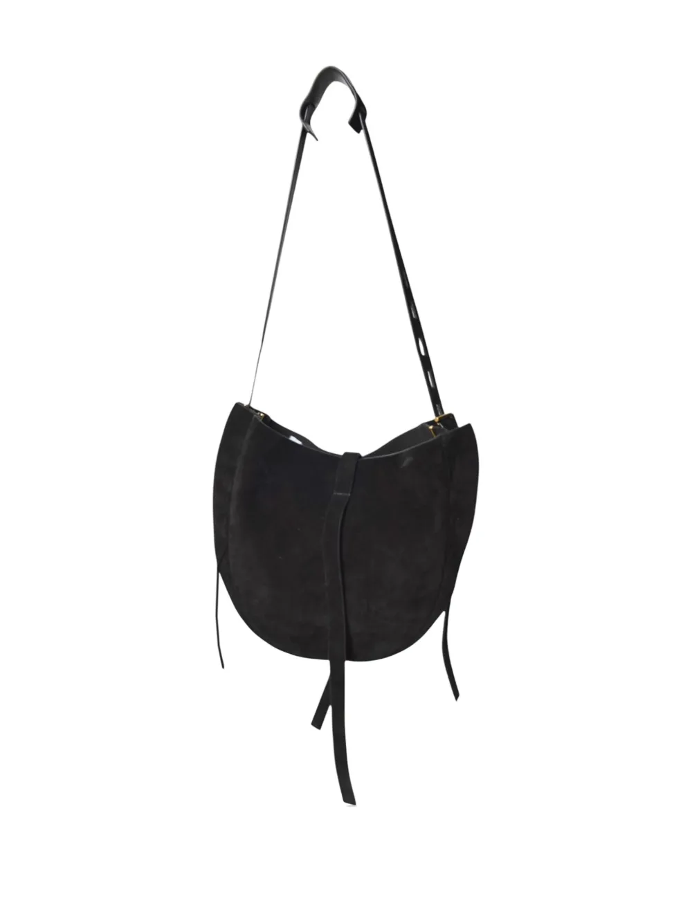 MINO BOSSI small Lizzie suede shoulder bag - Zwart