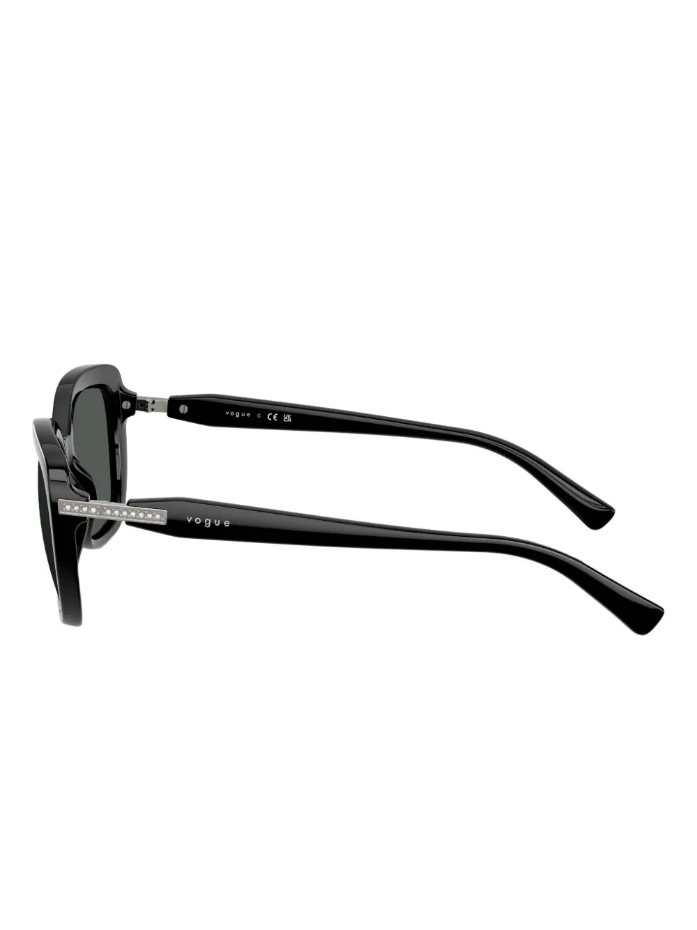 Vogue Eyewear Verfraaide zonnebril met vierkant montuur Zwart