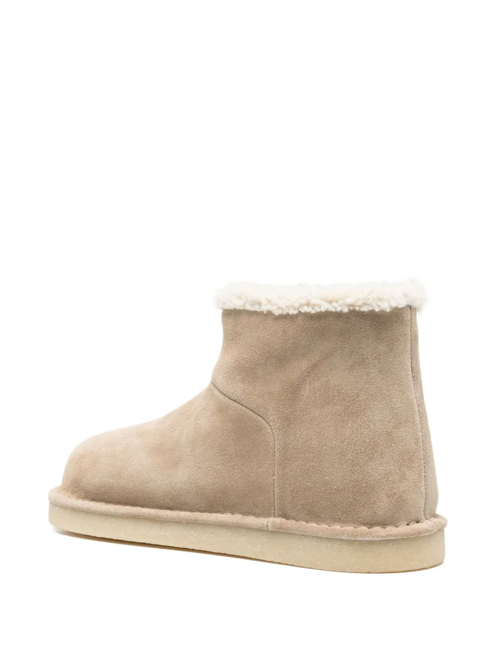 Miu suede shearling-lined ankle boots Neutrals