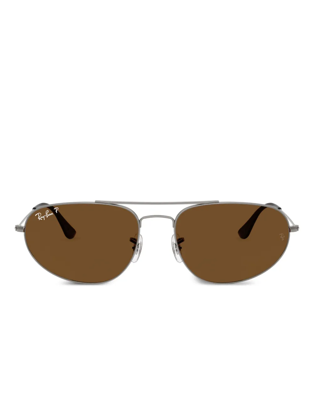 Ray Ban Oval-frame Sunglasses In Metallic