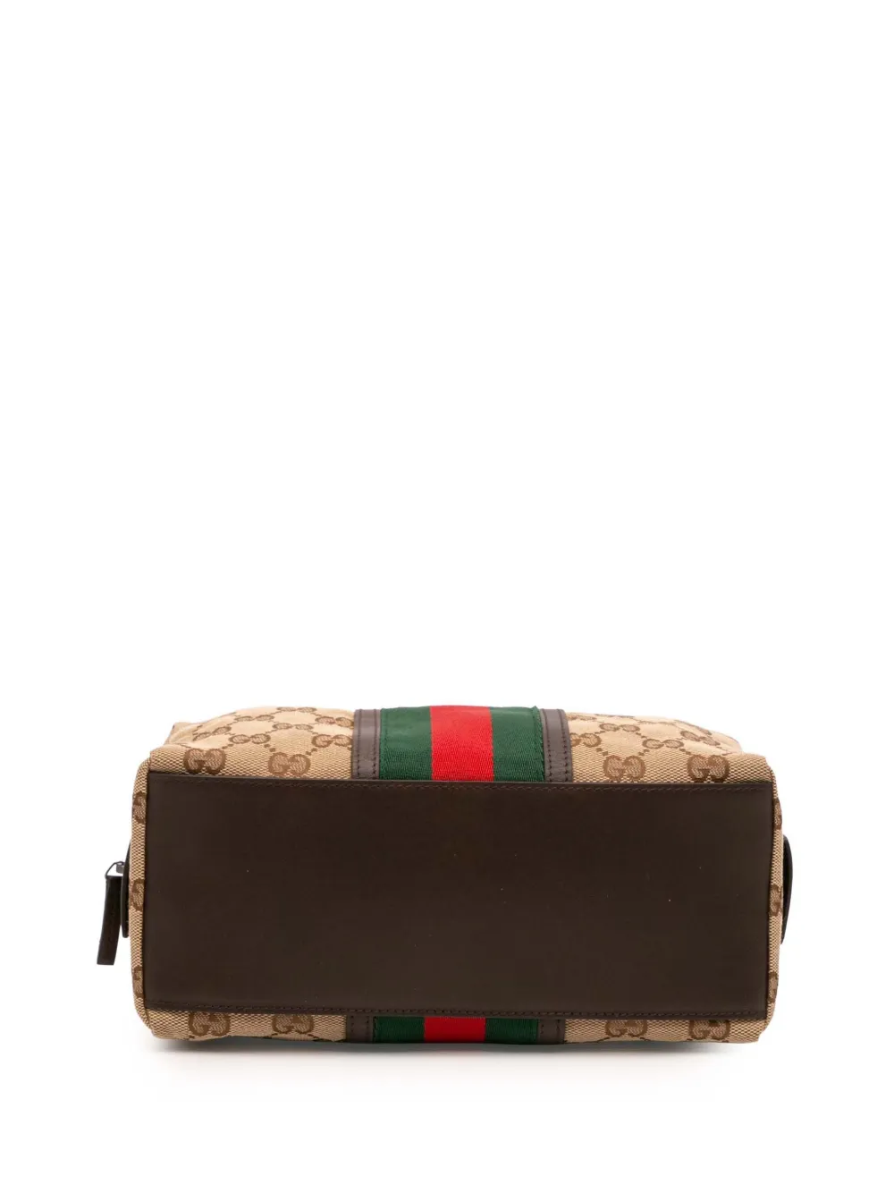 Pre-owned Gucci 2000-2015 Gg Canvas Web Pouch In Brown