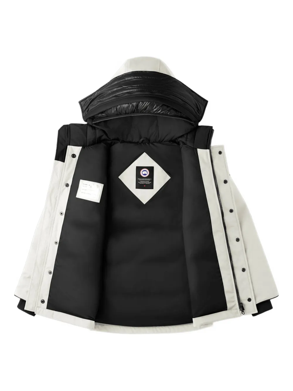 Canada Goose Kids hooded logo-patch jacket Wit