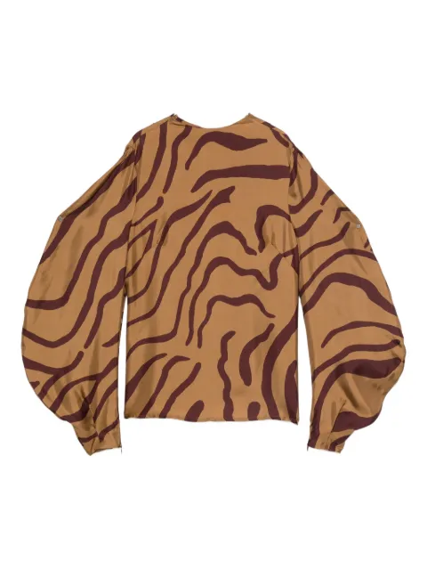 Raquel Diniz zebra-pattern top