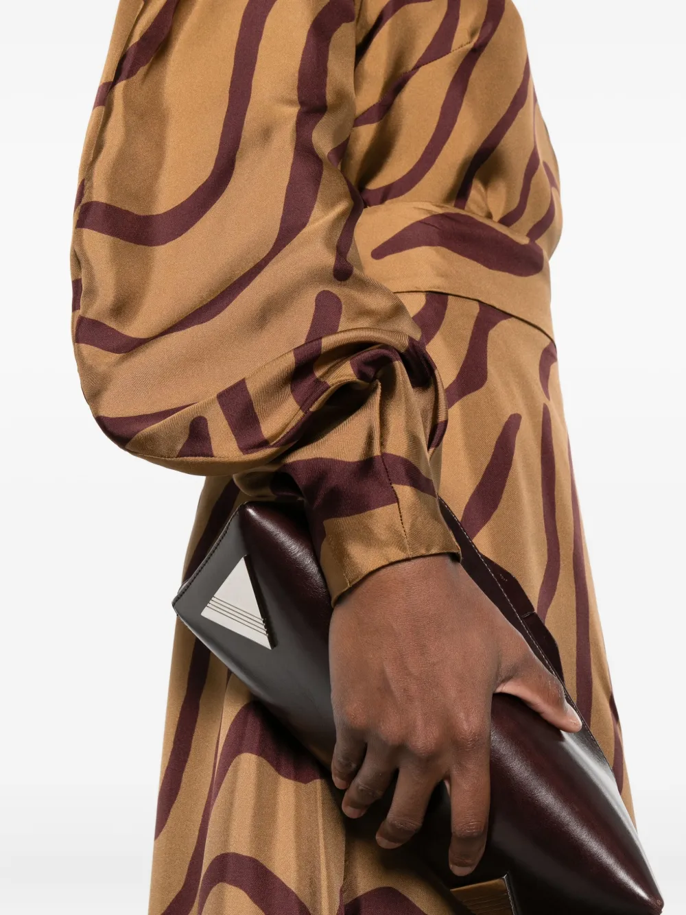 Raquel Diniz Long-sleeved Zebra Silk Top In Multi