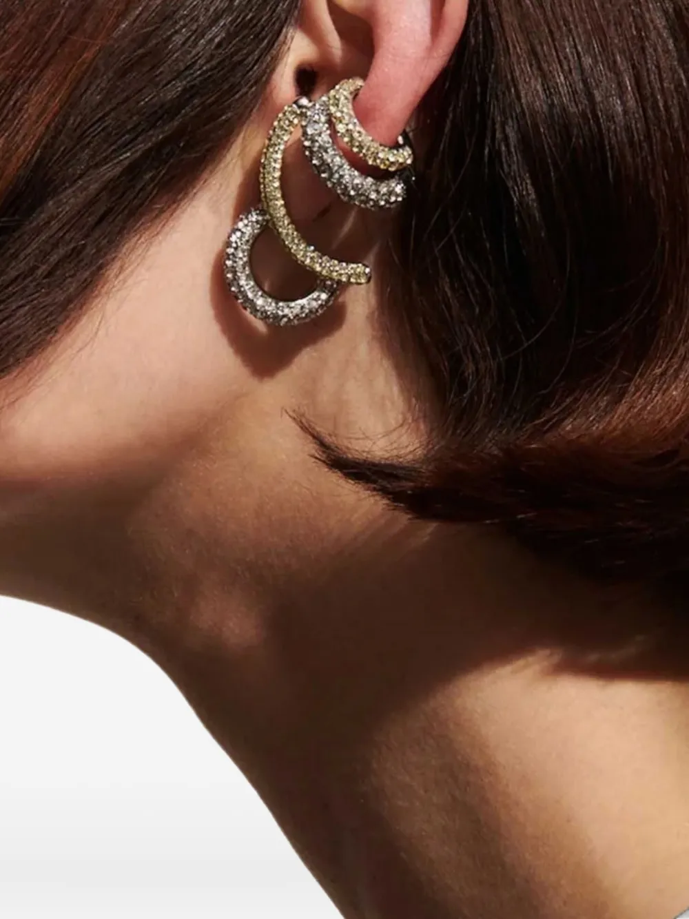 DEMARSON New York Marisa pave-set circular earrings - Oro