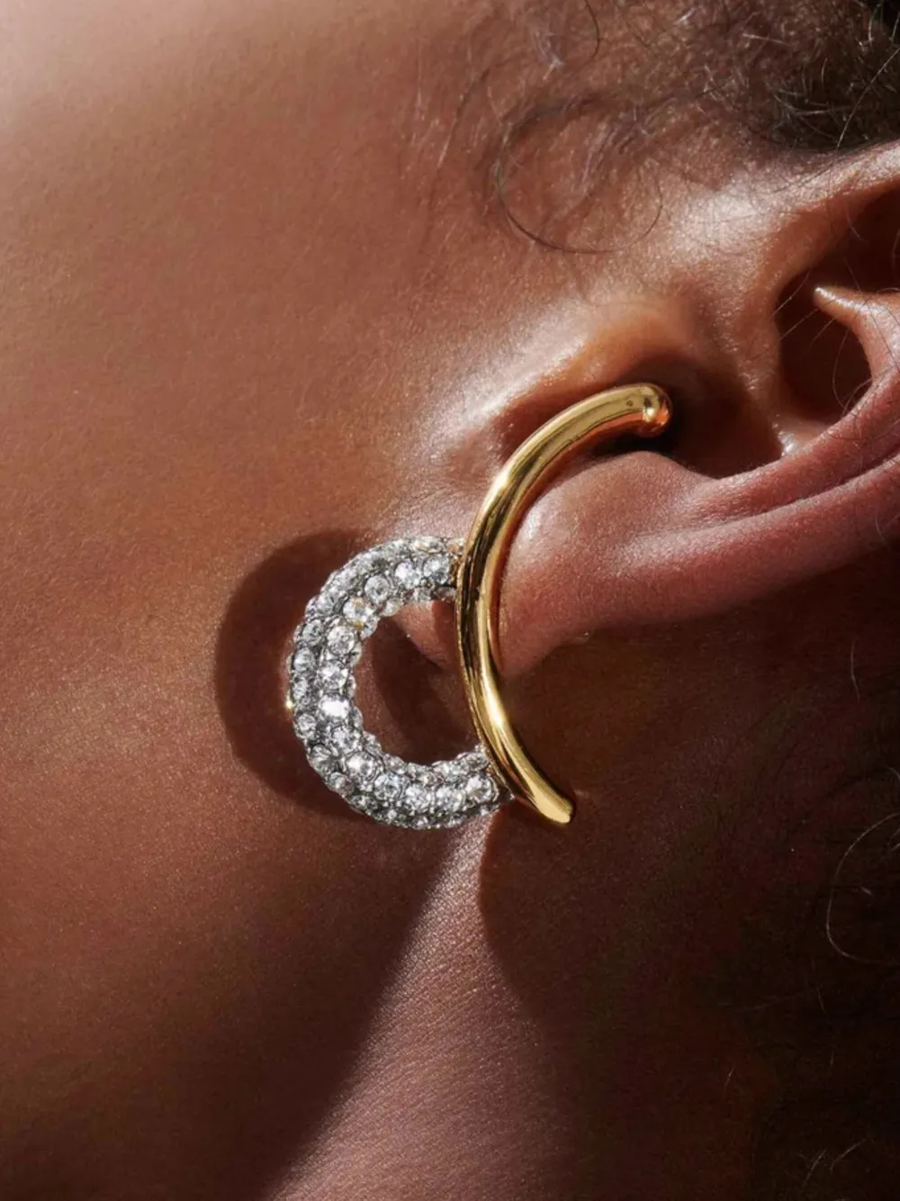 DEMARSON New York Marisa pave crystal curved earrings | Image 2