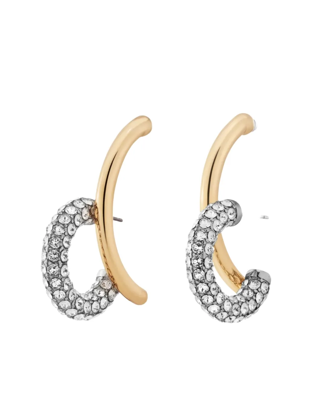 DEMARSON New York Marisa pave crystal curved earrings - Goud
