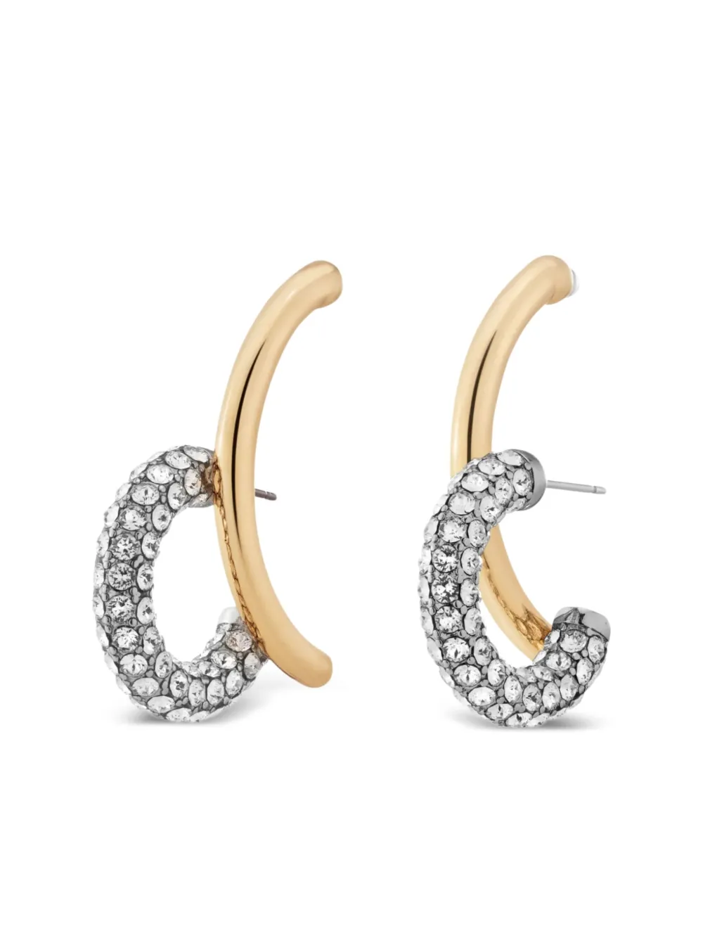 DEMARSON New York Marisa pave crystal curved earrings | Gold | Image 1