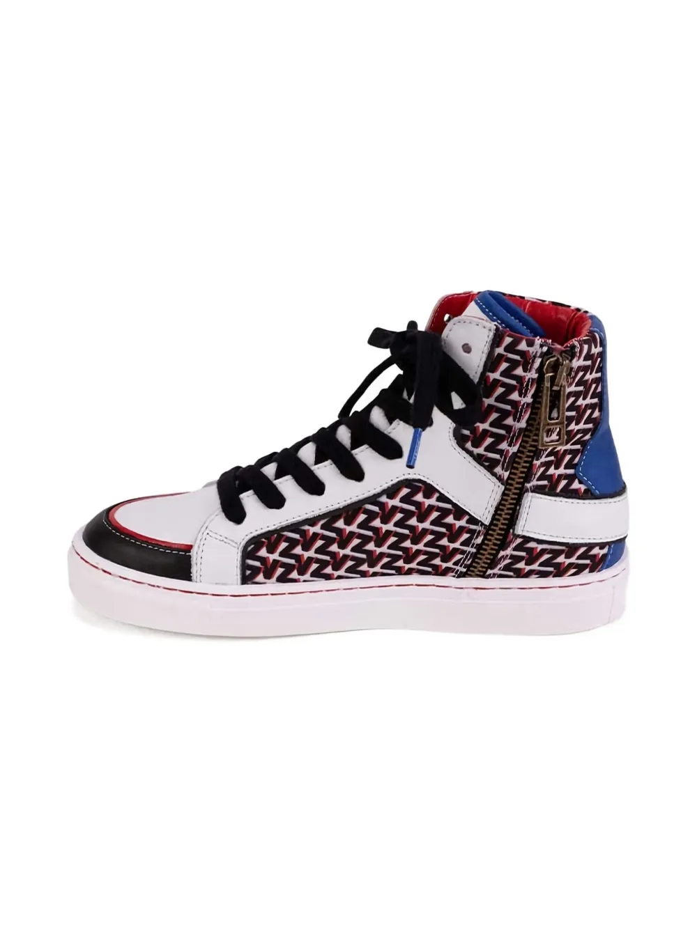 Zadig & Voltaire Kids monogram-pattern high-top sneakers White