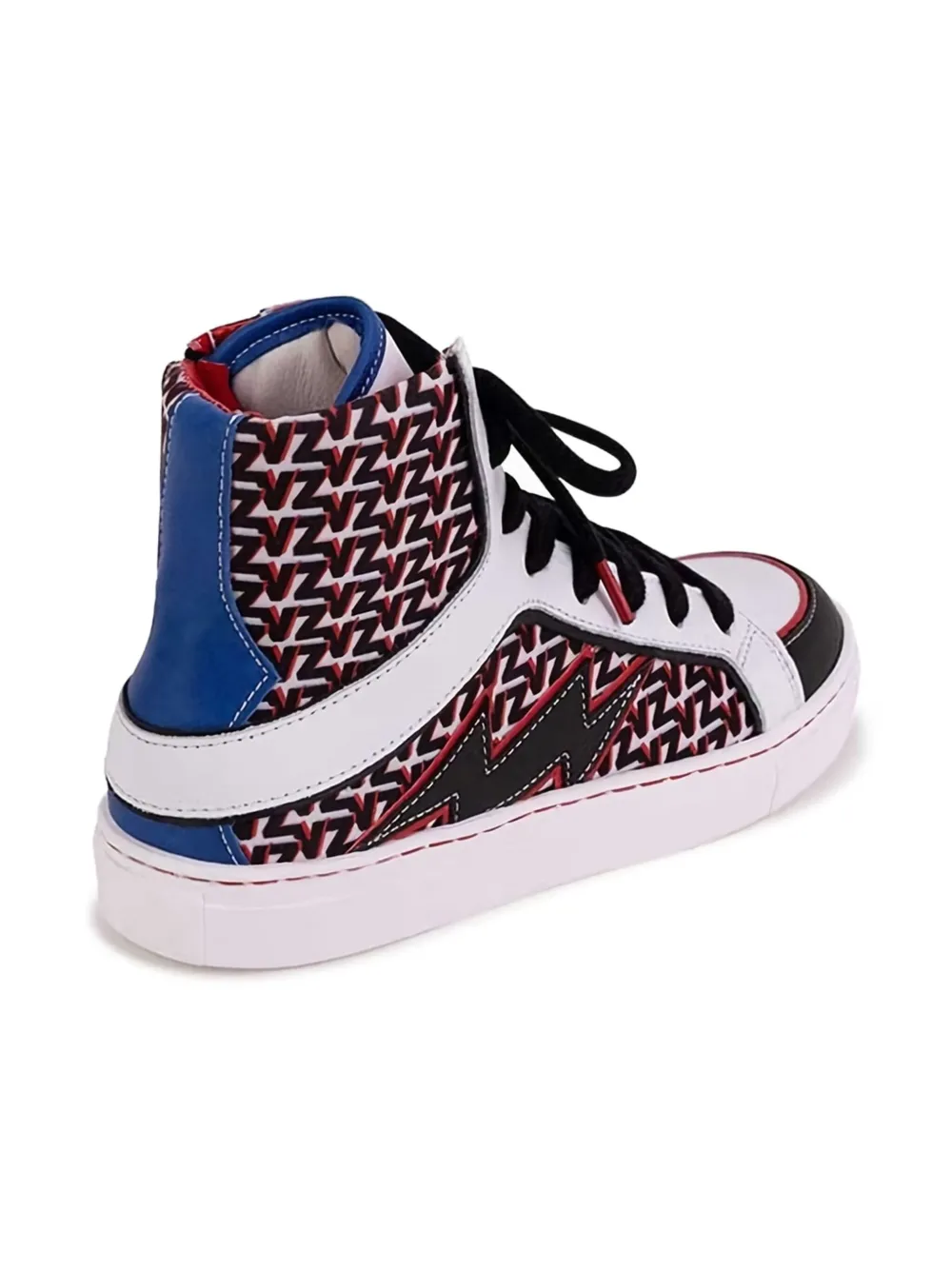 Zadig & Voltaire Kids monogram-pattern high-top sneakers White
