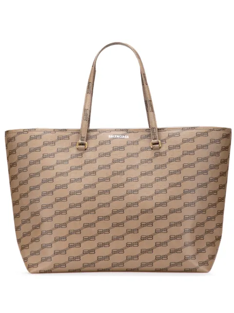 Balenciaga Pre-Owned 2010-2025 Large BB Monogram Coated Canvas Signature East West Shopper Bag tote bag