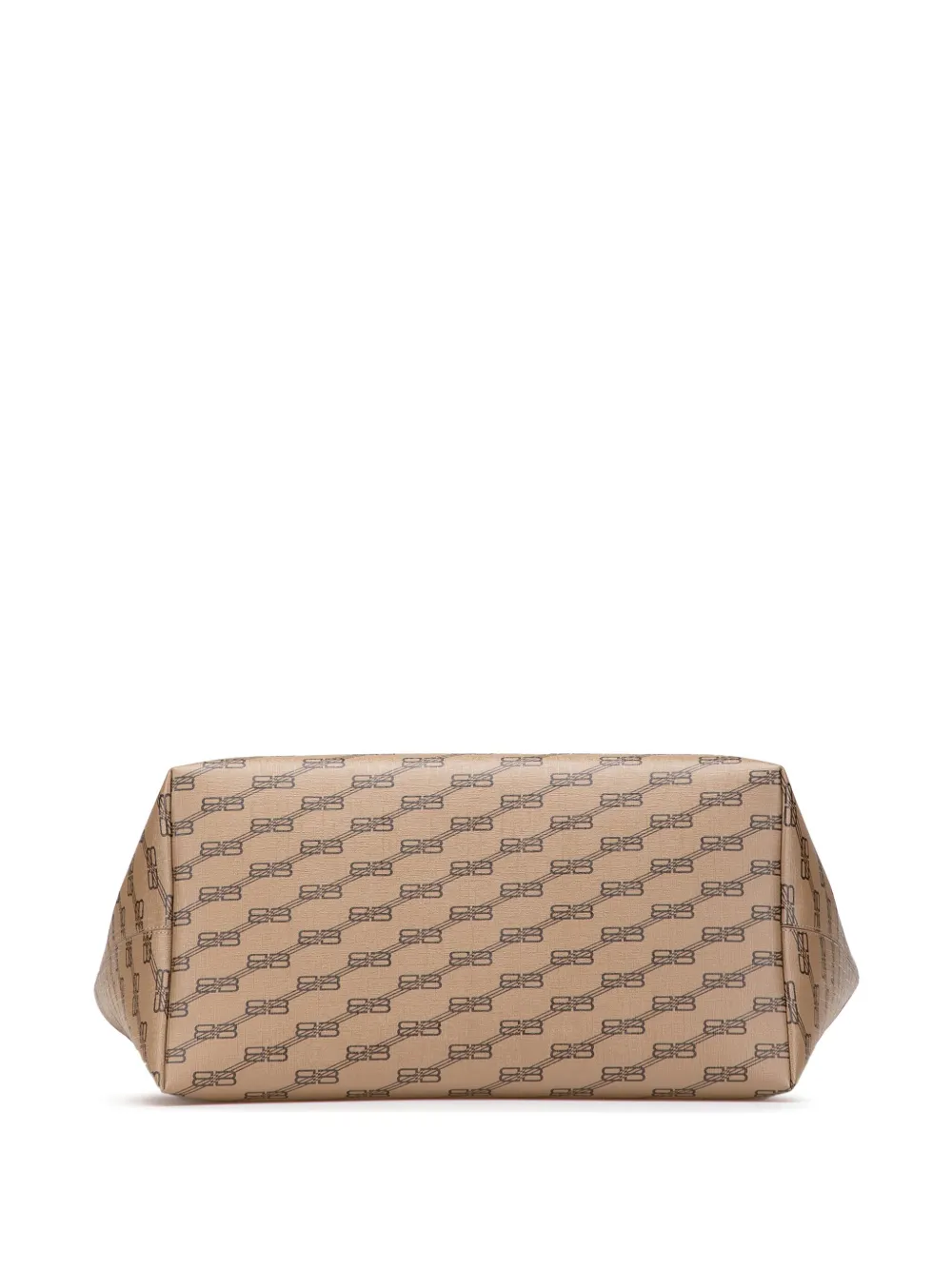Pre-owned Balenciaga 2010-2025 Large Bb Monogram Coated Canvas Signature East West Shopper Bag Tote Bag In Brown