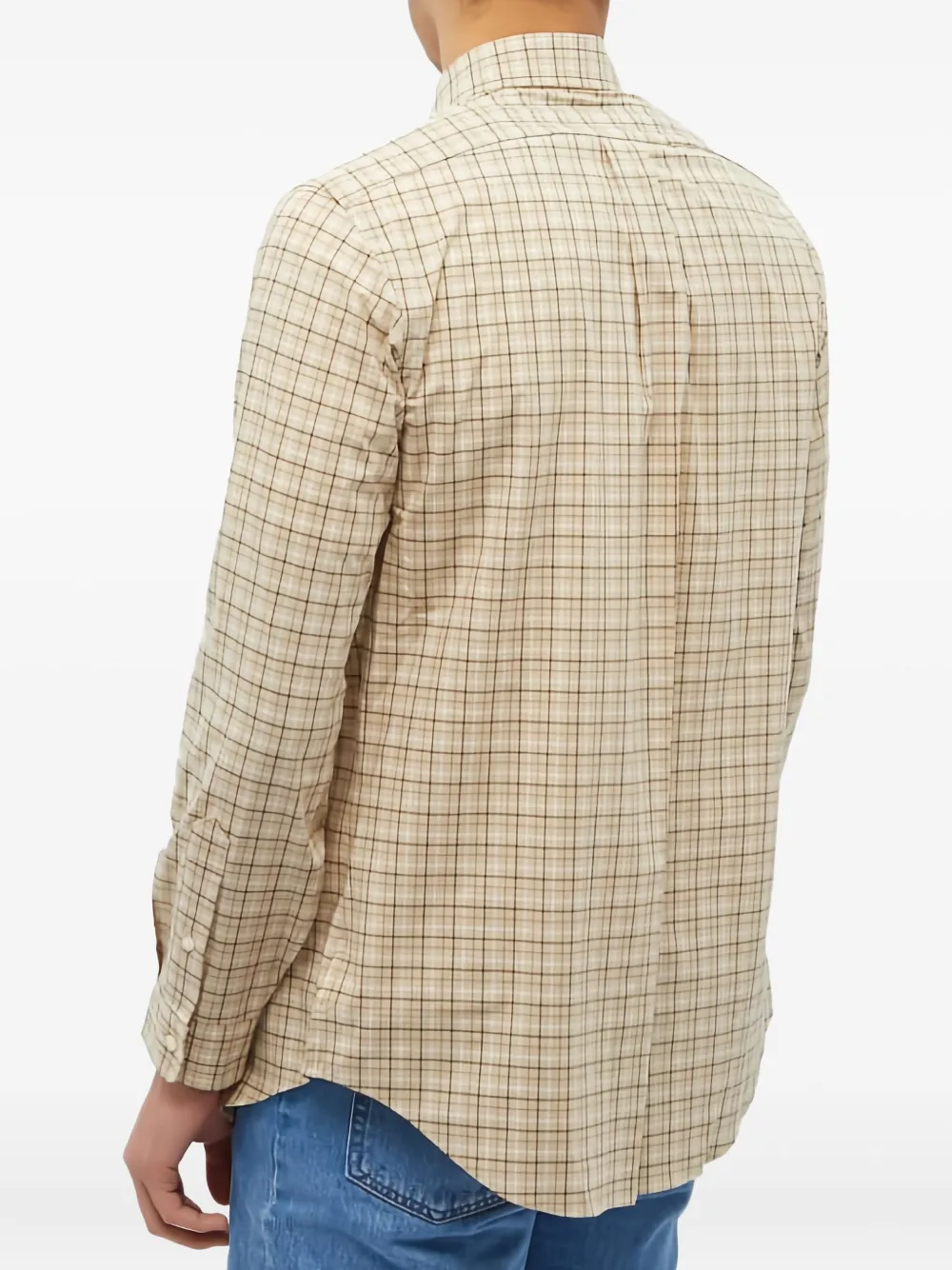 Polo Ralph Lauren Geruit overhemd met borduurwerk Beige