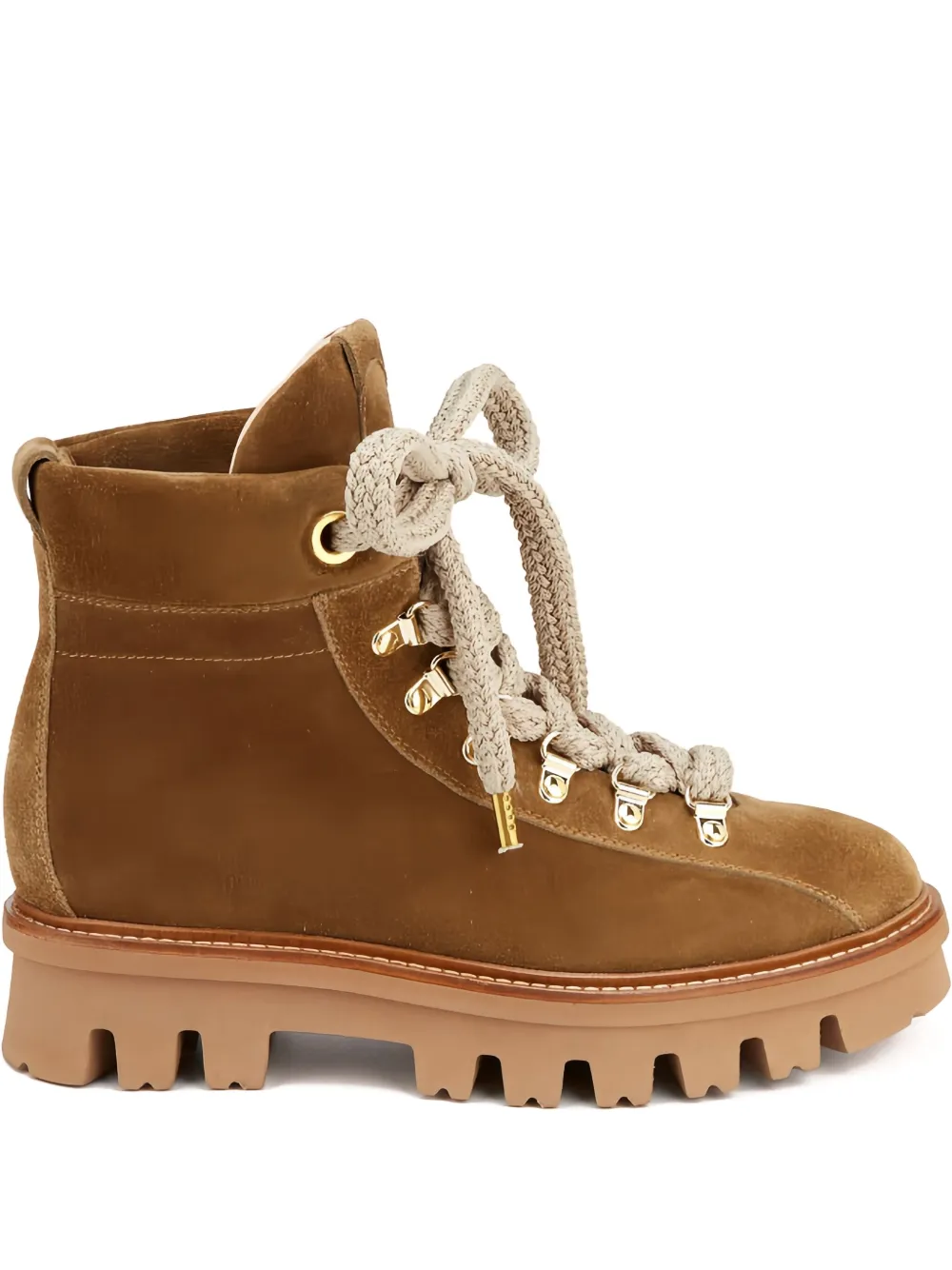 AGL lace-up suede ankle boots Brown
