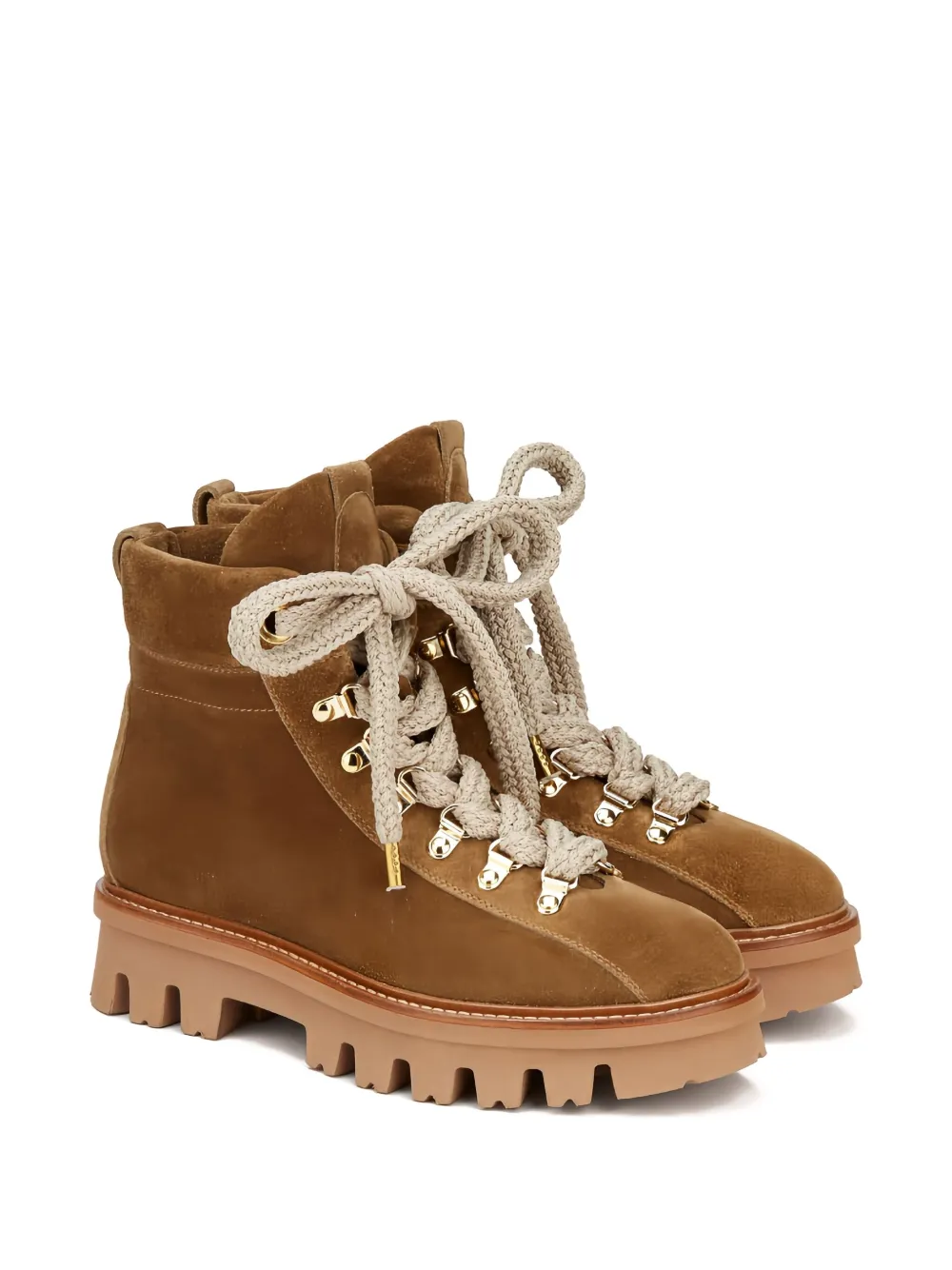 AGL lace-up suede ankle boots Brown