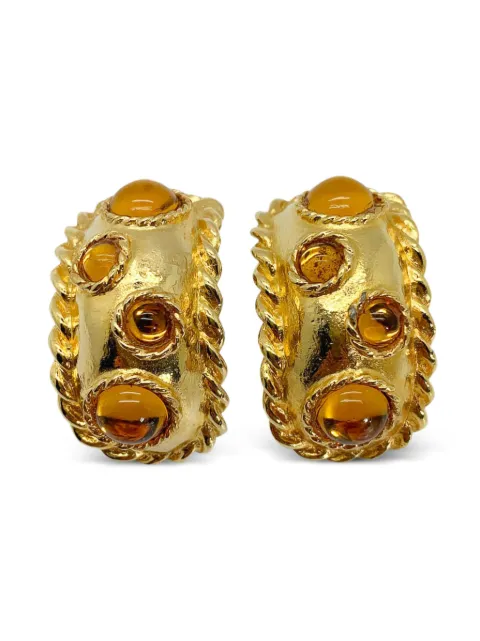 Escada Pre-Owned aretes huggie Cabochon 1980