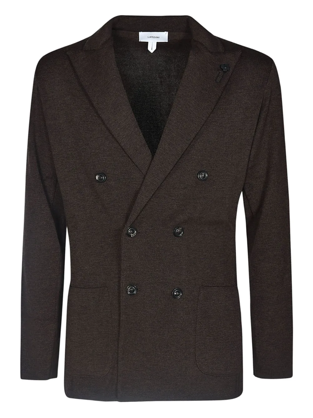 Lardini double-breasted knitted blazer - ブラウン Lardini double-breasted knitted blazer - ブラウン