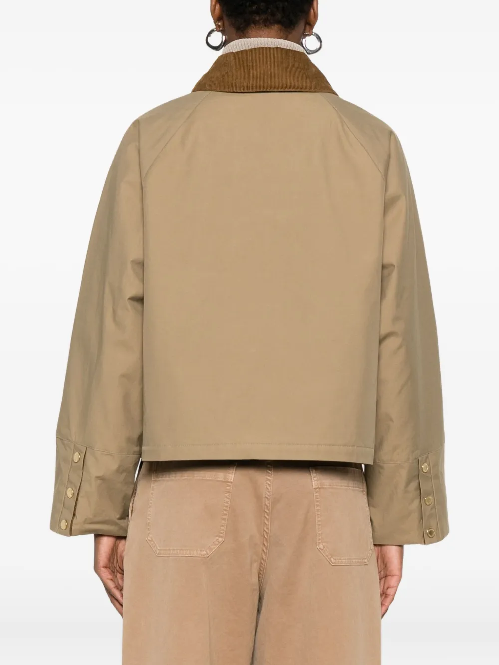 Barbour Corduroy-collar Pocket Jacket In Brown